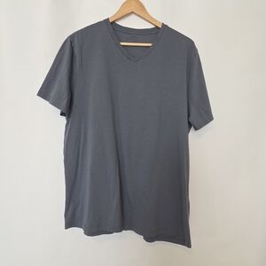 Vince Pima Cotton Stormy Blue V Neck T Shirt Large